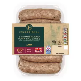 6 Cumberland Pork Sausages 400g offers at £3 in Asda