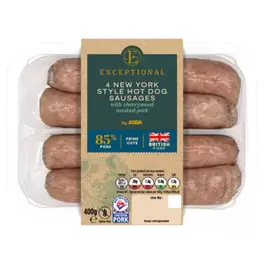 4 New York Style Hot Dog Sausages 400g offers at £3 in Asda