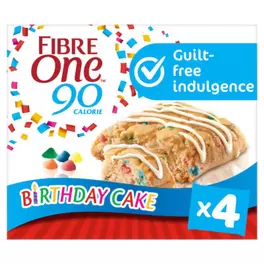 90 Calorie 4 Birthday Cake Squares 4 x 24g (96g) offers at £1 in Asda