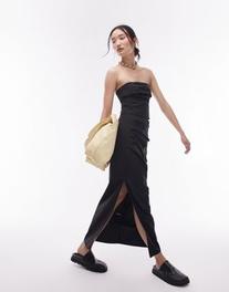 Topshop co-ord technical fabric maxi column skirt in black offers at £38 in ASOS