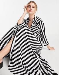 Y.A.S maxi shirt dress in bold stripe offers at £94.99 in ASOS
