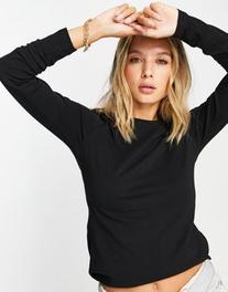 ASOS DESIGN ultimate slim fit t-shirt with long sleeves in cotton in black offers at £17.99 in ASOS