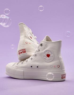 Converse Lift heart trainers in white - WHITE offers at £66.5 in ASOS