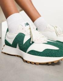 New Balance 327 trainers in white and green - exclusive to ASOS offers at £91 in ASOS