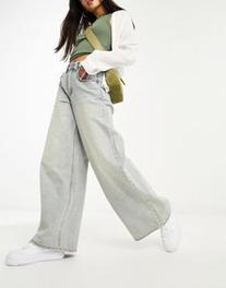 Stradivarius baggy soft touch jean in vintage light wash offers at £19.79 in ASOS