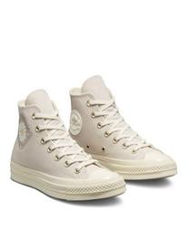 Converse Chuck 70 Hi daisy crochet trainers in desert sand offers at £40.5 in ASOS