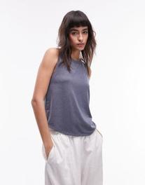 Topshop soft loose tank top in blue offers at £22.99 in ASOS