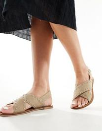 ASOS DESIGN Feast studded leather sandals in taupe offers at £26 in ASOS