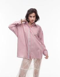 Topshop lightweight shirt in red and blue deckchair stripe offers at £28.5 in ASOS