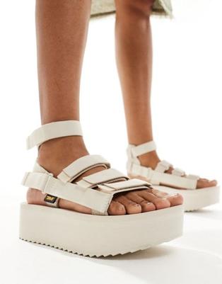 Teva Mevia flatform sandals in off white offers at £80 in ASOS