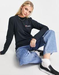 Berghaus Org Heritage front and back logo long sleeve t-shirt in black offers at £23 in ASOS