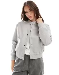 New Look knitted cropped bomber jacket in grey offers at £51.99 in ASOS