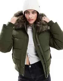 Superdry Everest hooded bomber jacket in army khaki offers at £124.99 in ASOS