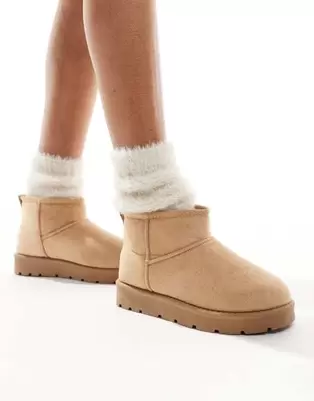 SEQWL cosy mini ankle boots in sand offers at £26.99 in ASOS