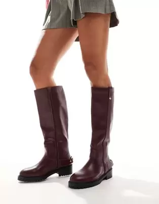 Simmi London Gerald Knee Boot in Burgundy offers at £55 in ASOS