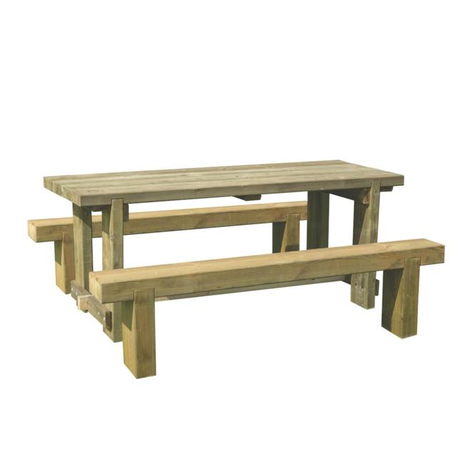 Forest Sleeper Garden Table with 2 Benches 1800mm x 700mm x 750mm offers at £479.99 in Screwfix