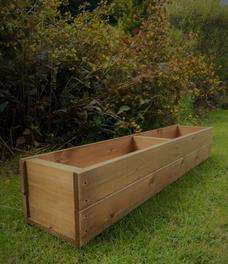 Large Wooden Garden Planter Decking Tub Tan Trough  120 cm 4ft offers at £39.99 in B&Q