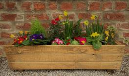 Wooden Garden Trough Planter Outdoor Veg Pot Box Large  1000mm wide offers at £44.99 in B&Q