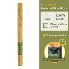 Fence Post (W) 4x4" 100x100mm (H) 8FT 2.4m - Postsaver 20 Year Guarantee (FREE DELIVERY) offers at £35.97 in B&Q