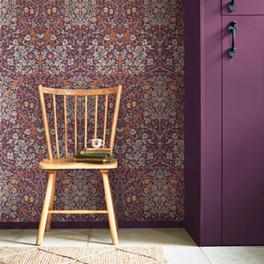 William Morris Plum Blackthorn Floral Wallpaper offers at £60 in B&Q