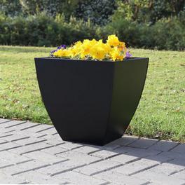 40cm Zinc Galvanised Flared Cube Matte Black Planter offers at £45.99 in B&Q