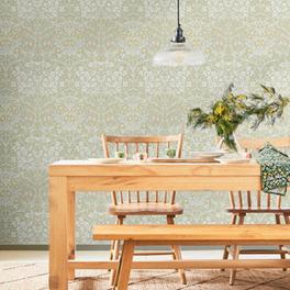 William Morris Sage Blackthorn Floral Wallpaper offers at £60 in B&Q