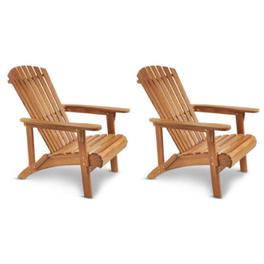 VonHaus Adirondack Chairs Set of 2, Outdoor Chairs for Garden, Wooden Deck Chairs, Acacia Hardwood Garden Chairs, Teak Oil Coated offers at £194.99 in B&Q