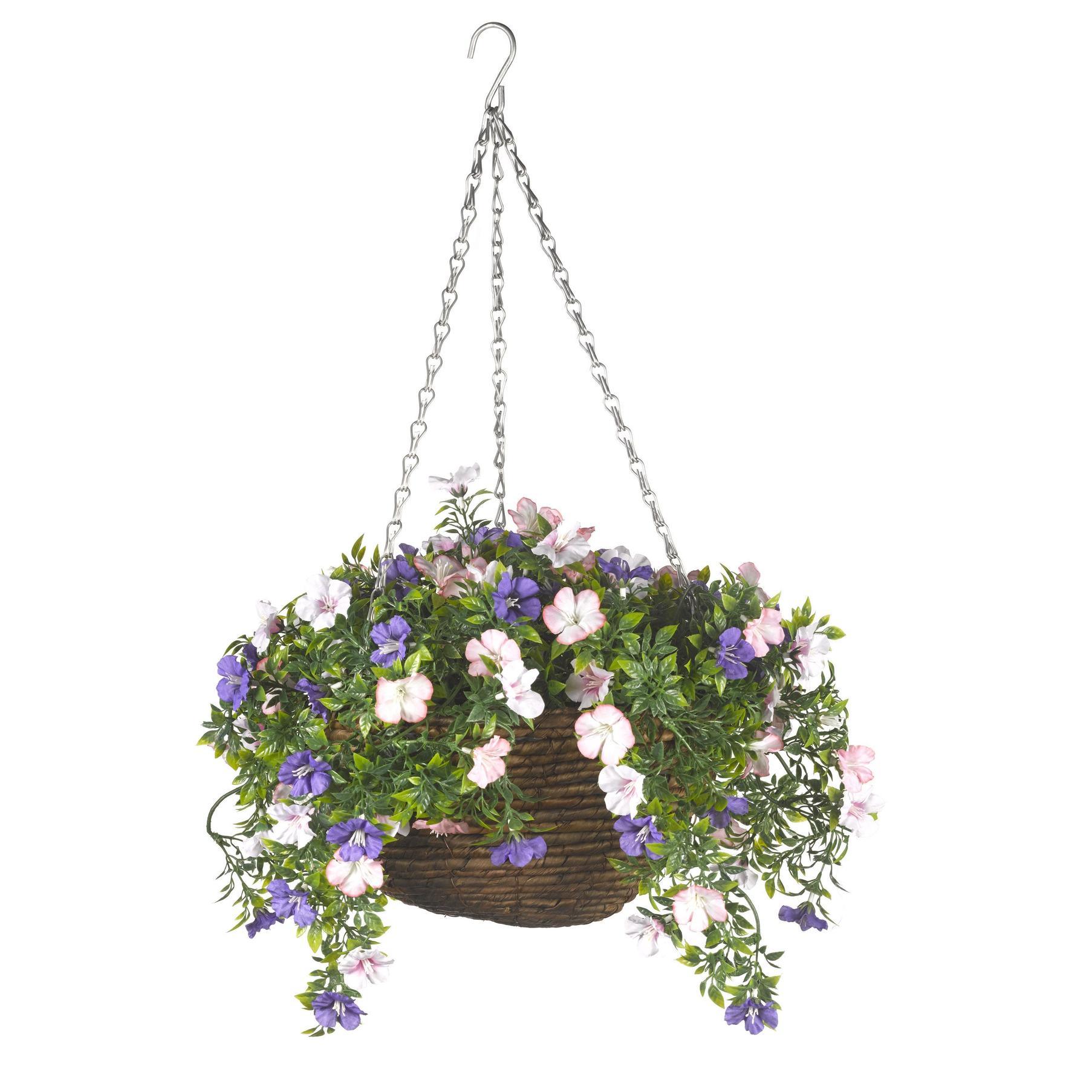 Smart Garden Pertunia artificial Blue/ White Round Plastic Hanging basket, 30cm offers at £34 in B&Q