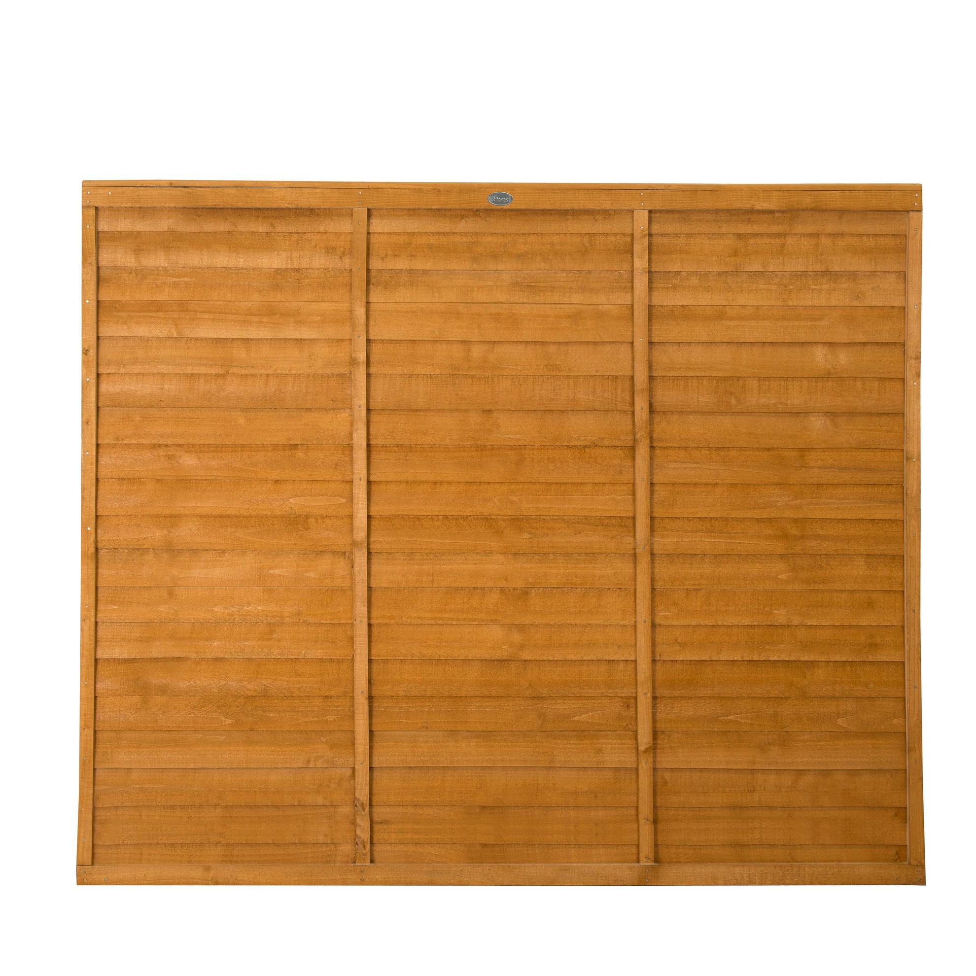 Forest Garden Straight edge Lap Dip treated 5ft Golden Brown Wooden Fence panel (W)1.83m (H)1.52m offers at £31.5 in B&Q