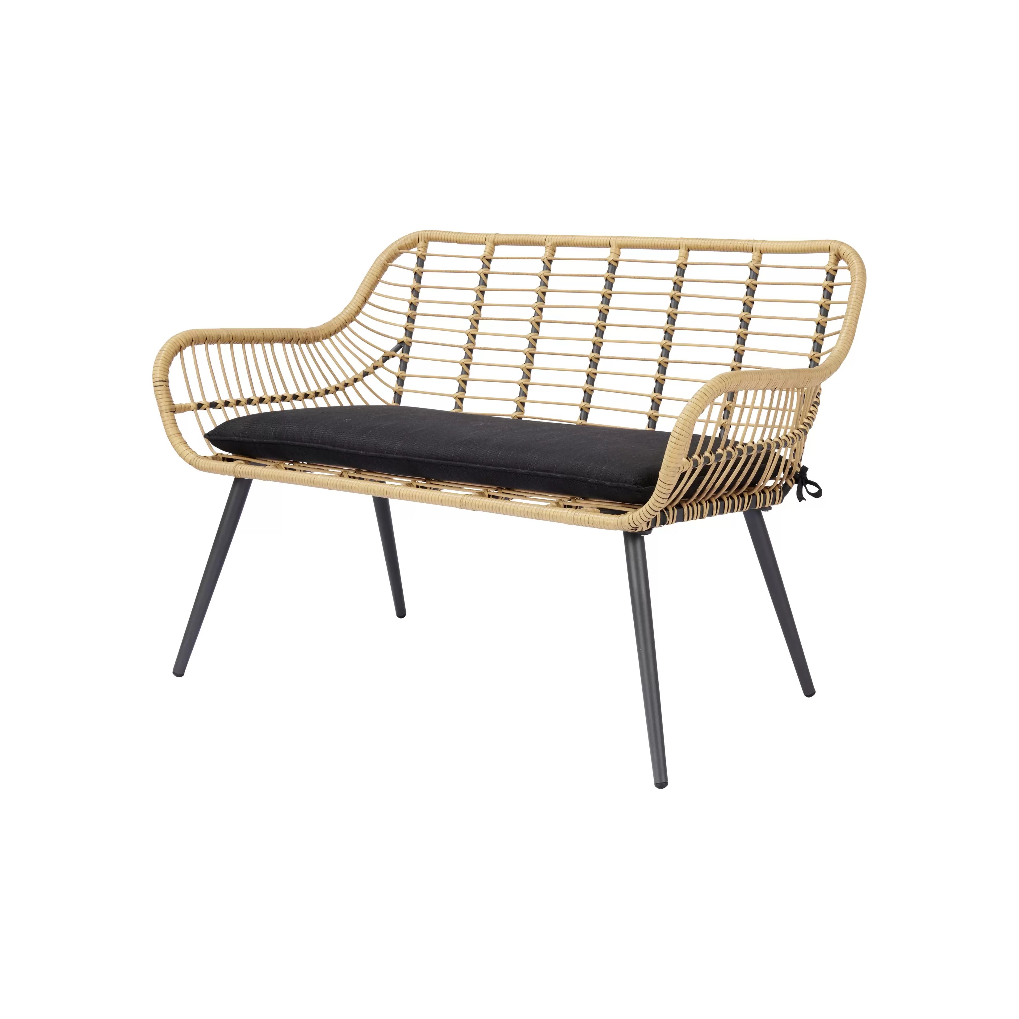 GoodHome Apolima Rattan effect Bench 120cm(W) 81cm(H) offers at £70 in B&Q