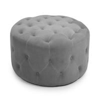 Verona Small Round Brushed Velvet Grey Pouffe offers at £150 in Beales