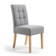 Moseley Stitched Waffle Linen Effect Silver Grey Dining Chair In Natural Legs Set Of 2 offers at £200 in Beales