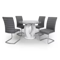 Neptune Round Table And 4 Callisto Chairs Grey Dining Set offers at £640 in Beales