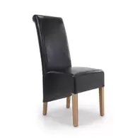 2 x Krista Roll Back Bonded Leather Black Dining Chairs offers at £250 in Beales