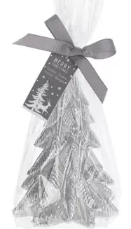 Christmas Tree Candle 12cm Silver offers at £3.99 in Beales