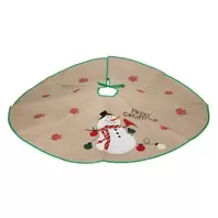 Christmas Tree Skirt Diameter 100cm Green With Snowman offers at £9.49 in Beales