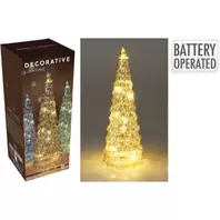 Glass Christmas Tree 24cm With LED Lights Amber Colour offers at £11.19 in Beales