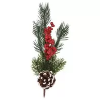 Christmas Pick 26cm Pinecone, Small Berries & Pine Branch offers at £1.99 in Beales