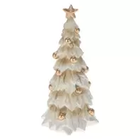 Christmas Tree 8x8x16cm Cream With Gold Berries Plain offers at £5.59 in Beales