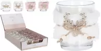 Glass Tealight Holder With Faux Fur 6cm - Available In 4 Designs offers at £1.99 in Beales