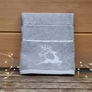 Christmas Silver Stag Tea Towel - Grey - Tea Towel offers at £3.99 in Squires Garden Centres