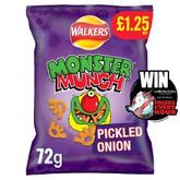 Walkers Monster Munch Pickled Onion Snacks Crisps £1.25 RRP PMP 72g offers at £1.25 in Bestway