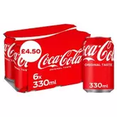 Coca-Cola Original Taste 6 x 330ml PM £4.50 offers at £4.5 in Bestway