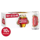 Stella Artois Belgium Premium Lager Beer 10 x 440ml offers at £13.49 in Bestway