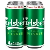 Carlsberg Danish Pilsner Lager Beer 4 x 440ml Can PMP £4.95 offers at £4.95 in Bestway