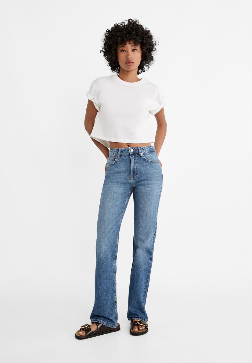 D98 straight-leg vintage effect jeans offers at £29.99 in Stradivarius