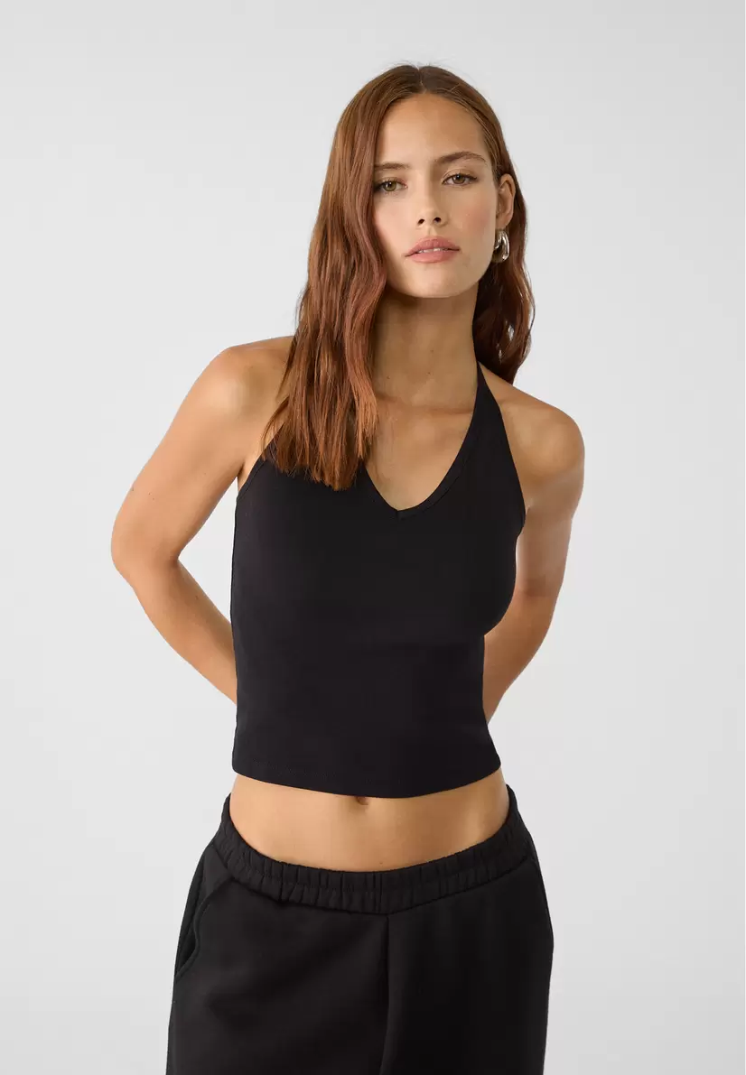 Tied halter top offers at £12.99 in Stradivarius