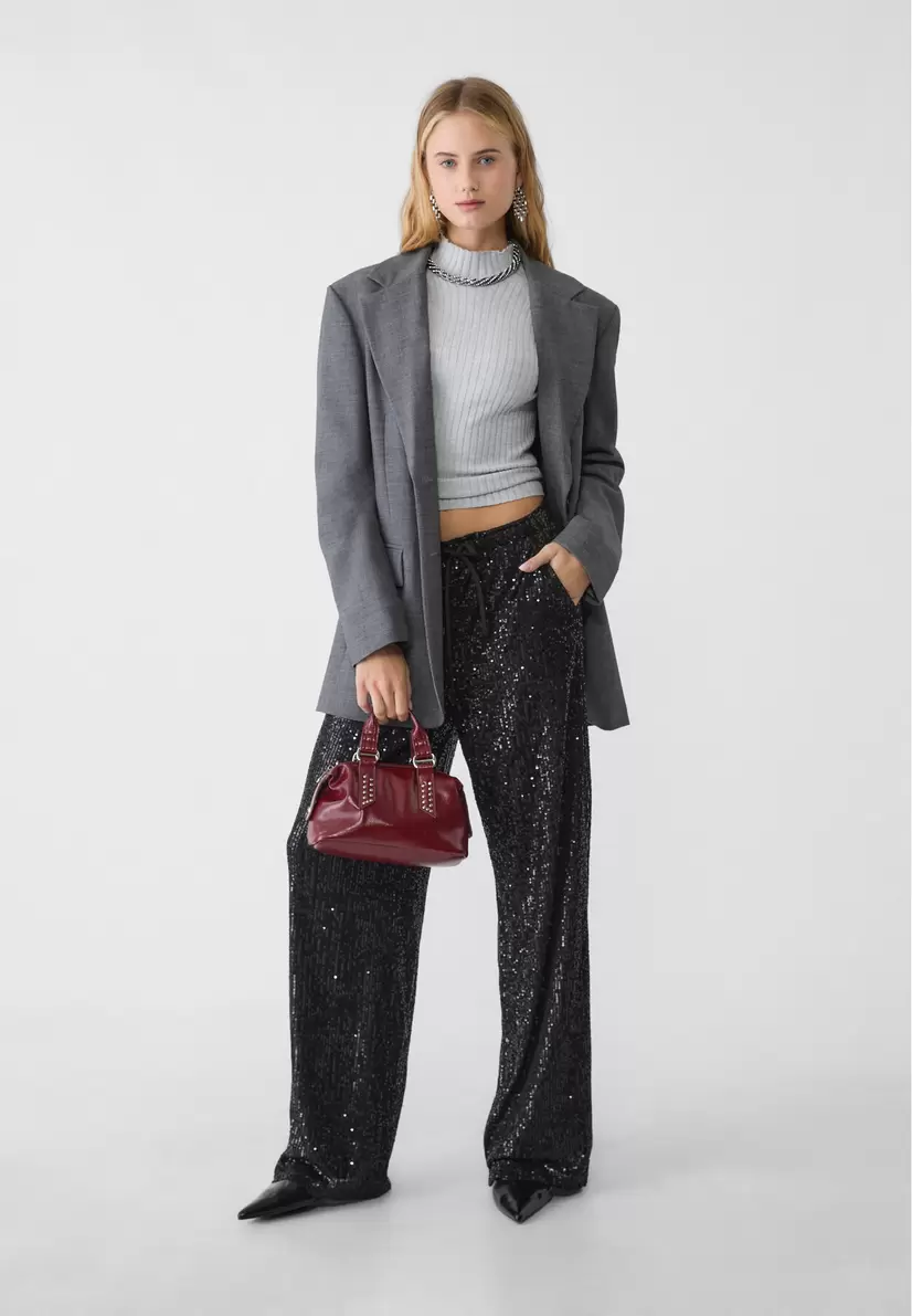 Flowing trousers with sequins offers at £35.99 in Stradivarius