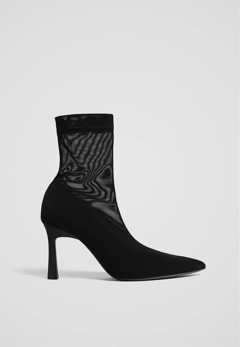 Mesh ankle boots with stiletto heels offers at £39.99 in Stradivarius