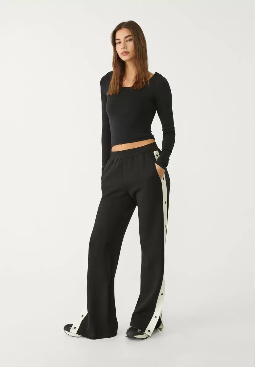 Soft trousers with side buttons offers at £35.99 in Stradivarius